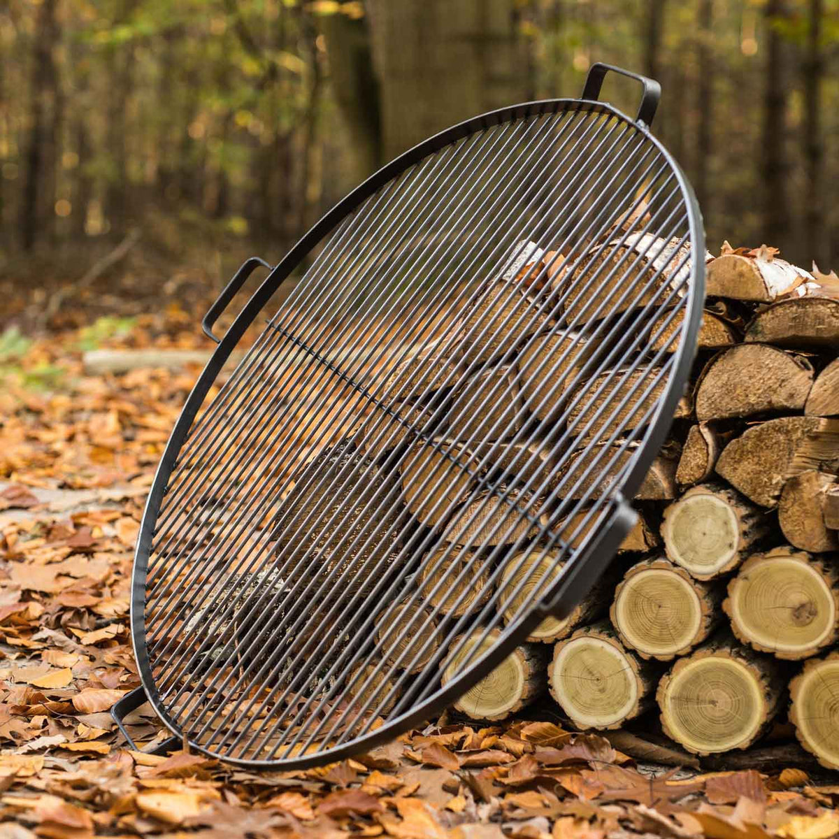 Grille de barbecue, Grille de cuisson en acier, Grille de cuisson en acier avec 4 poignées à poser sur brasero, Cook King, 5