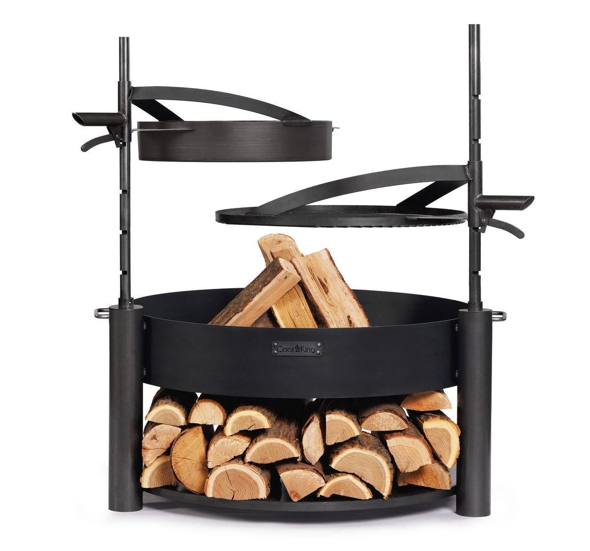Cook King – Pack Brasero de jardin multifonction « MONTANA X » 80 cm avec grille de cuisson 60 cm, mât supplémentaire et poêle en acier brut 50 cm — vue du produit