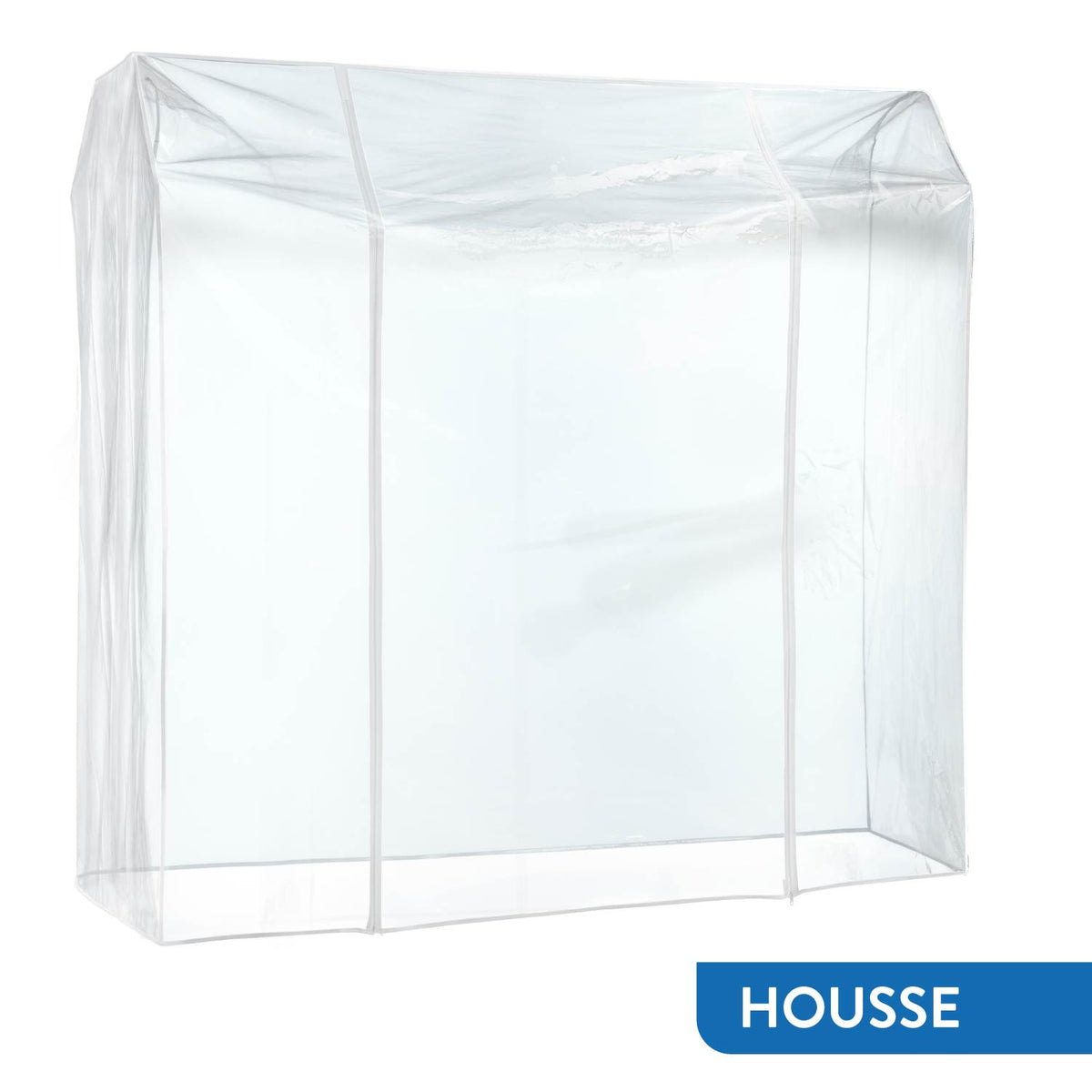 Portant Vêtement Solide avec Housse Imperméable, Charge 110 kg, sur roulettes, 2 tringles, Acier Chromé, Tatkraft Denver & Safe, 5