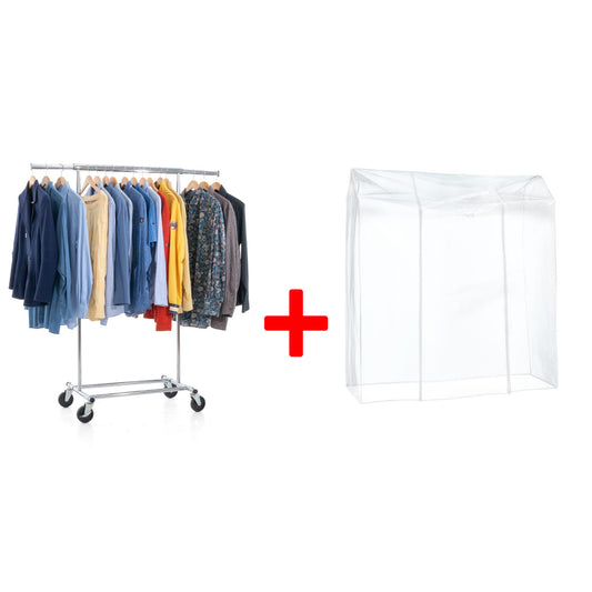 Penderie Tissu, avec Roulettes, Armoire Tissu, Portant Vêtement Solide, 100 kg Capacité, Tatkraft Darren & Protector, 5