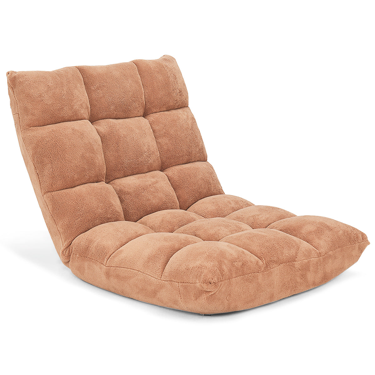 Chaise de Sol, Canapé Lit, Banquette Convertible, Canapé Lit Convertible, avec 14 Positions Réglables Marron, Costway, 5