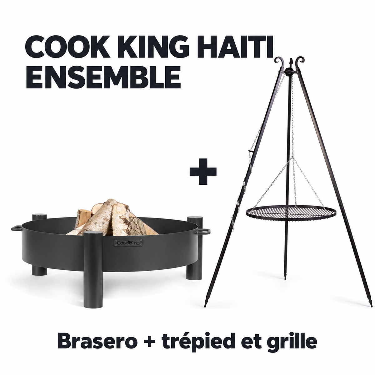 Cook King HAITI — Brasero + trépied et grille inclus