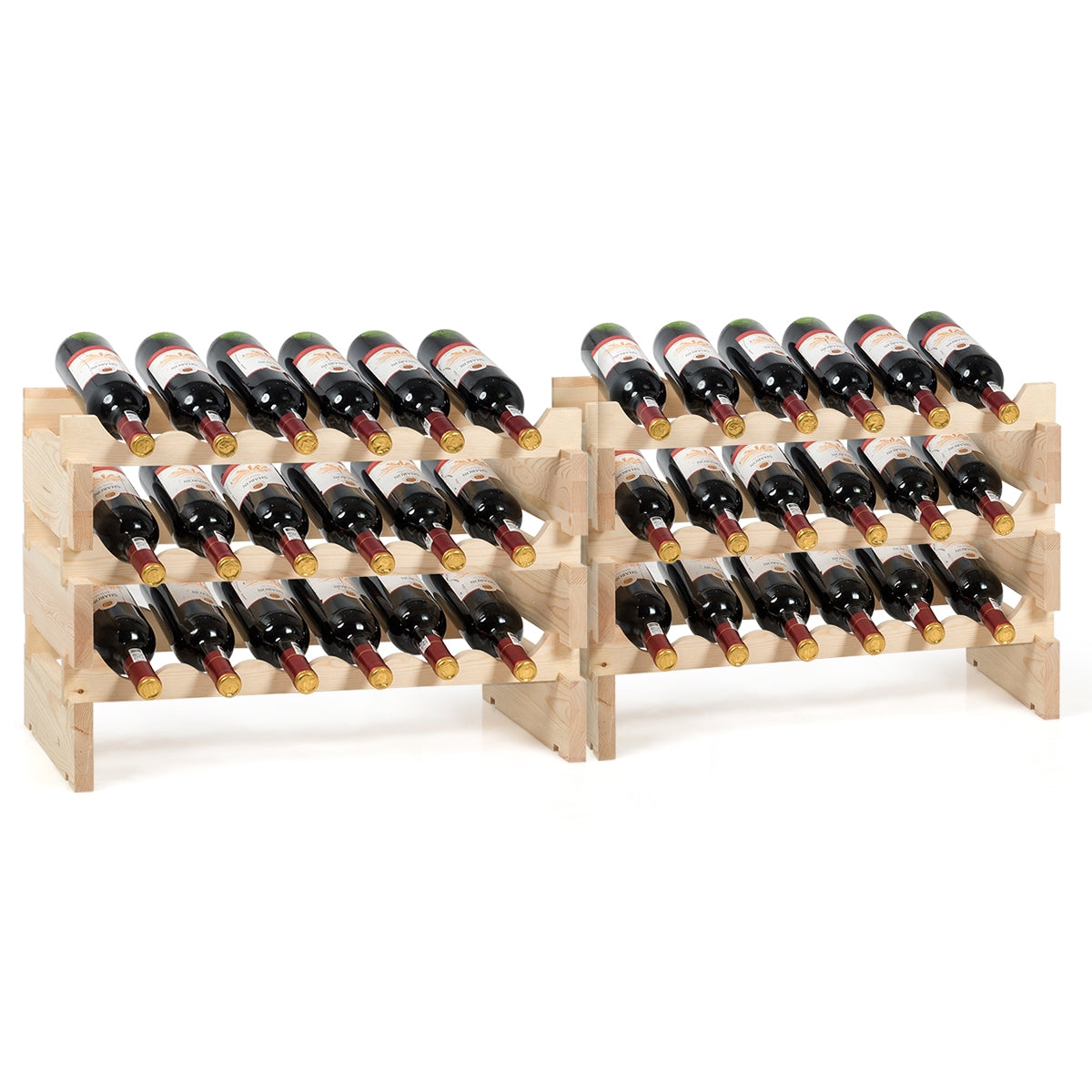 Etagere a Vin, Range Bouteille, Casier a Bouteille, 36 Bouteilles Porte-vins et Etagère de Présentation à 6 Couches, Costway, 3