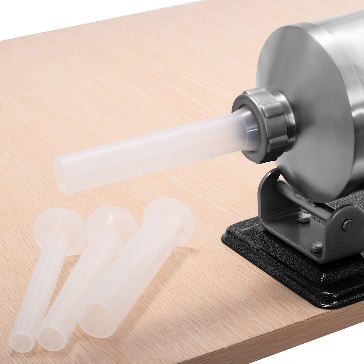 Poussoir à Saucisses, Machine à Saucisses, Viande Hachée 4,8L en Acier Inoxydable 4 tubes diamètre 17, 21, 25, 29 mm, Costway, 3
