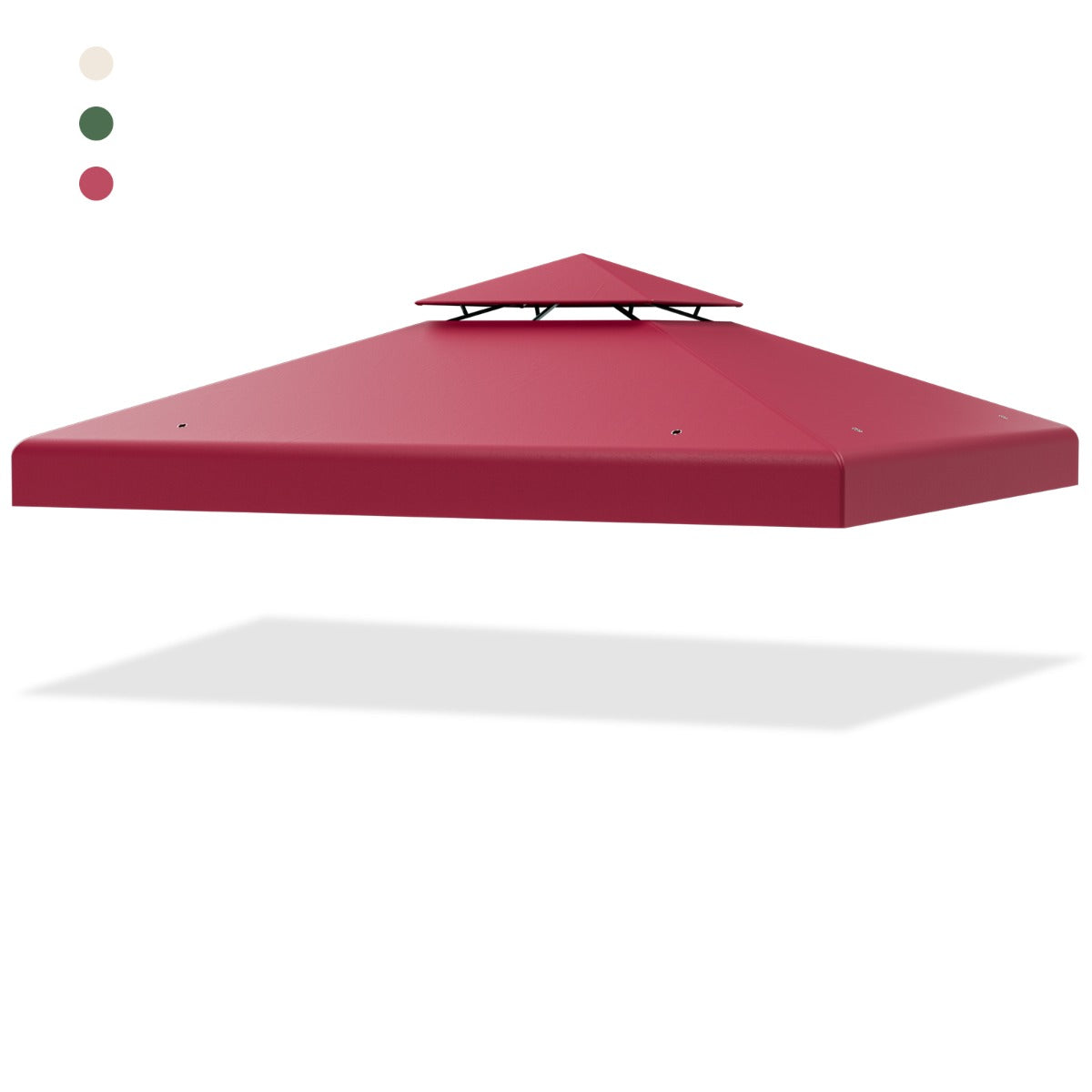 Pergola Terrasse, Tonnelle de jardin, Toile Supérieure 3x3m pour Tonnelle à 2 Niveaux Toile de Gazebo Boucles, Costway, 5