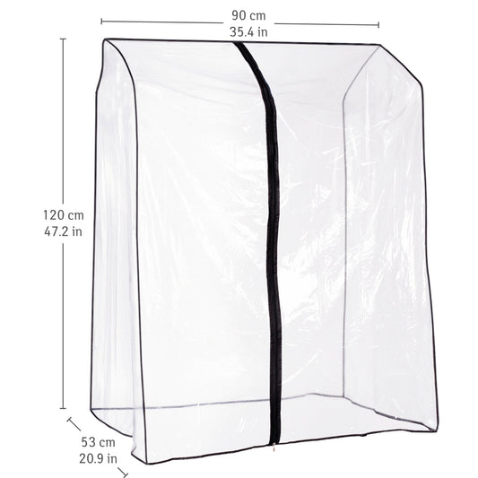 Housse de Protection Universelle pour Portant à Vêtements Penderie, Transparente, L90 cm, Tatkraft Smart Cover, 1