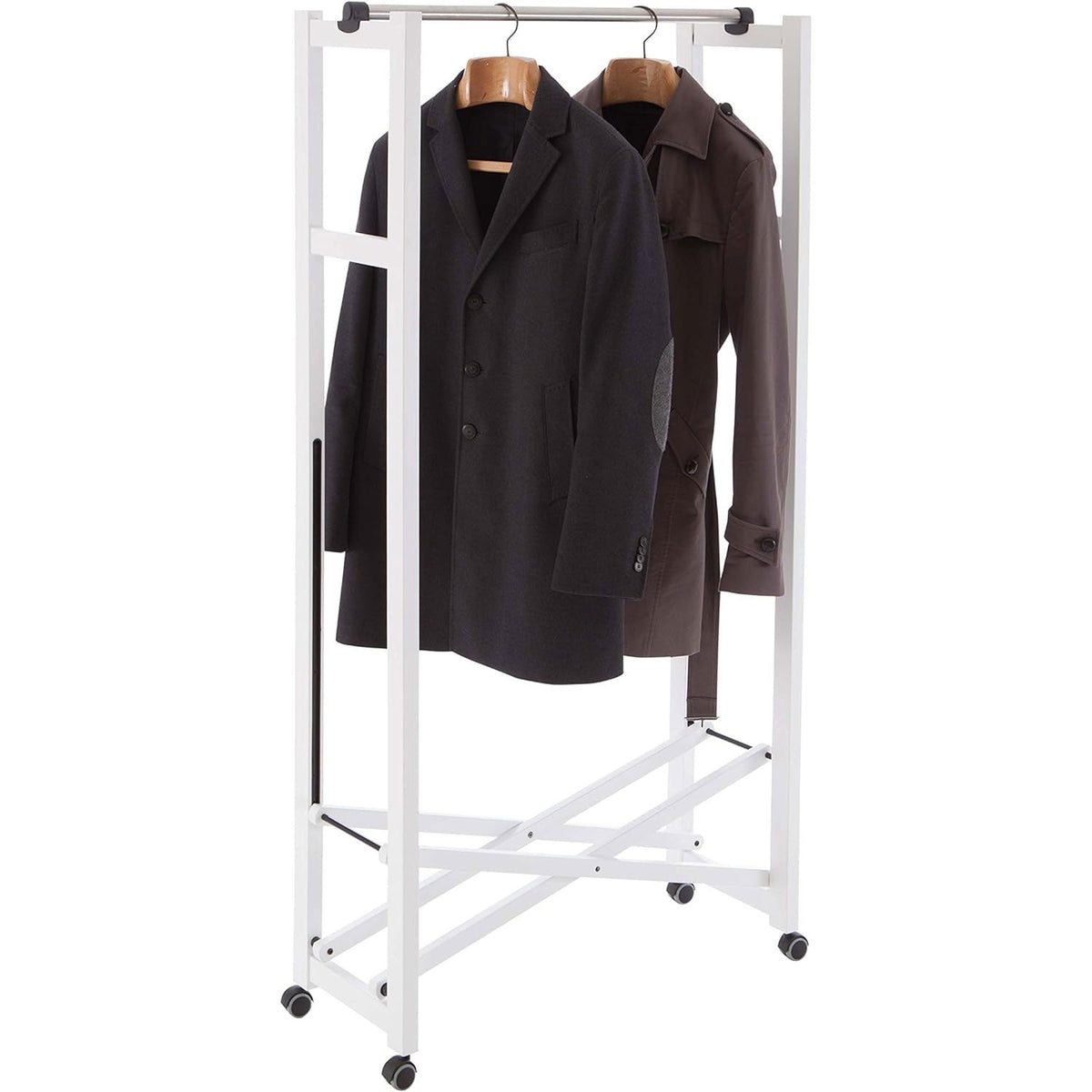 Portant GIULIUS Pliable Bois, Blanc, 31 x 78 x 160 cm