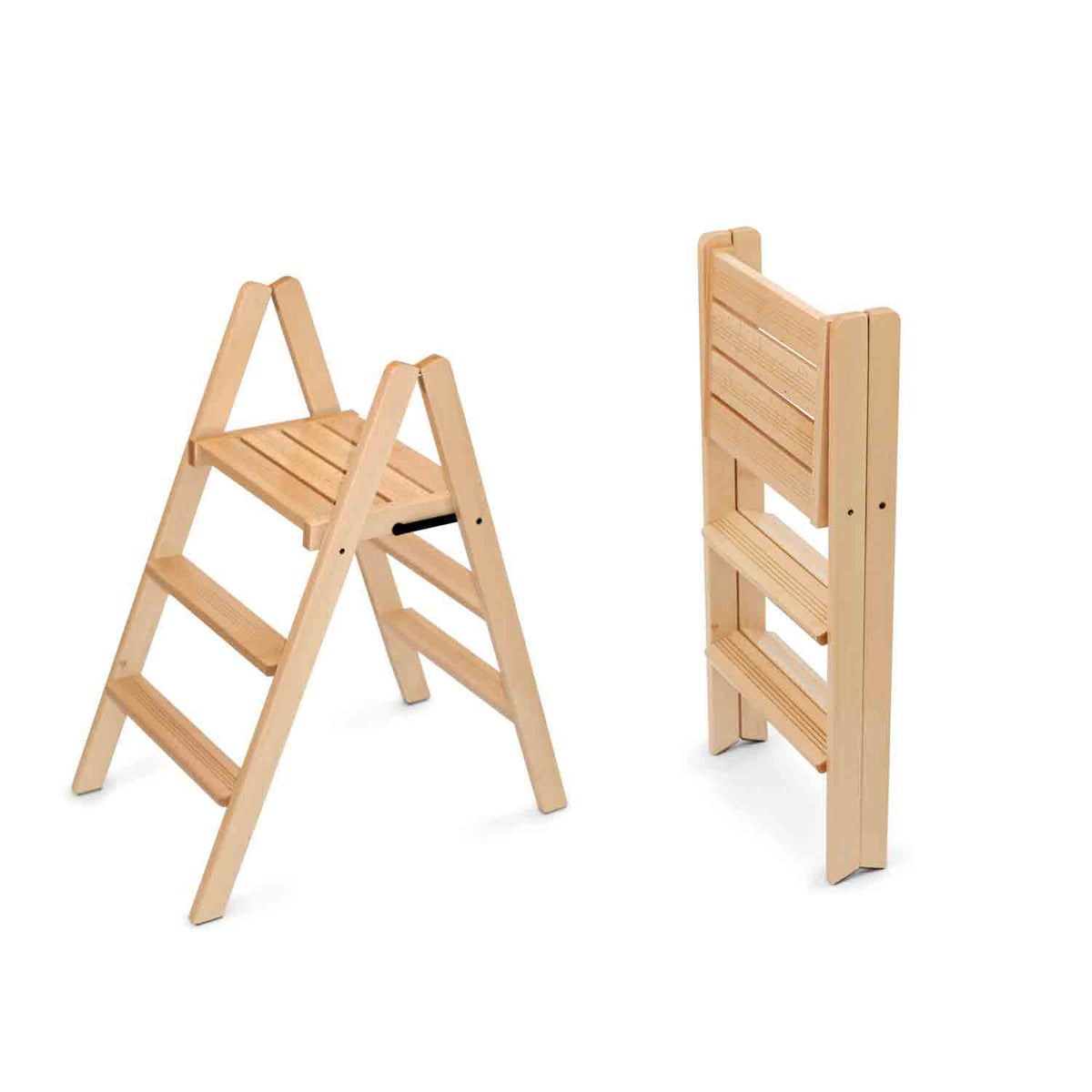 Tabouret pliant, équipé de 2 marches et d'une large plateforme, Escabeau