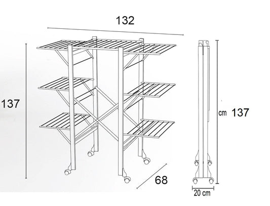 Étendoir à Linge Professionnel, Etendoir Solide, Tancarville Bois, ARREDAMENTI AQUILONE dimensions