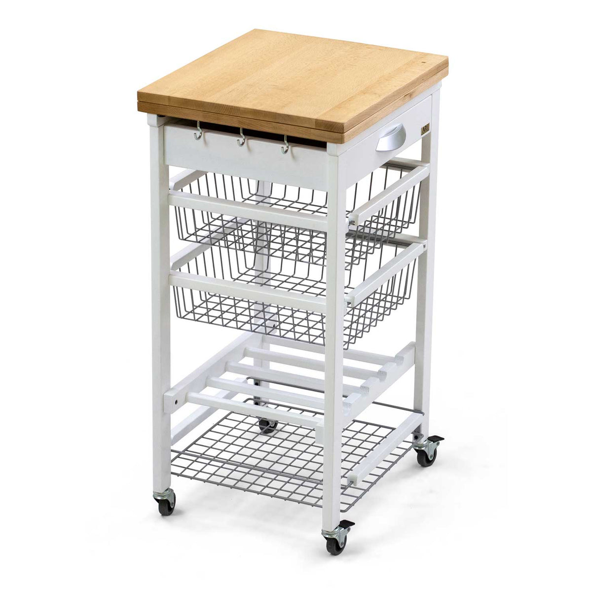 Chariot de cuisine GASTONE, Desserte Cuisine, Desserte a Roulette, Desserte Bois(da 50 a 100 cm), bianco laccato, Arit, 4