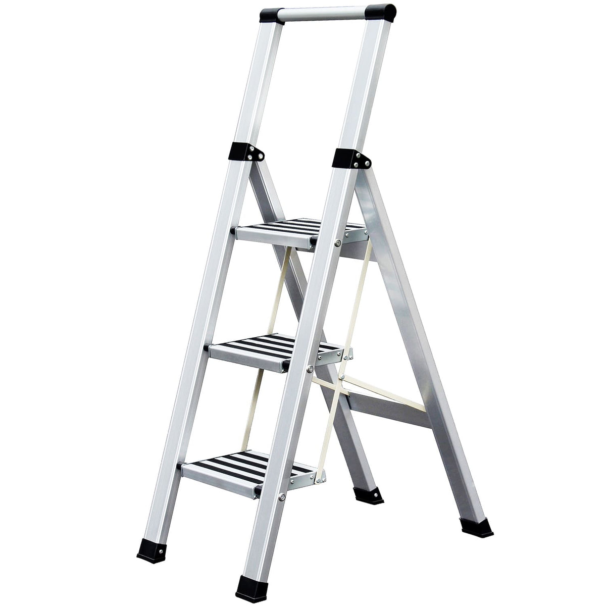 Tatkraft Adamant - Escabeau Domestique Aluminium Pliant, Ultra Léger, 3 Marches