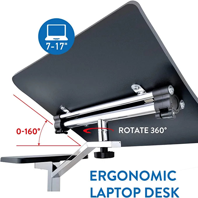 Table de Lit, Table Ordinateur Portable, Table pour Ordinateur Portable, avec Roulettes, Table réglable, Tatkraft Joy, 10