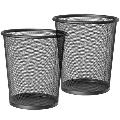 art moon Mesh - Lot de 2 Poubelles à Papier 12L, Poubelle de Bureau en Métal Tressé
