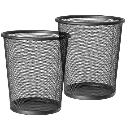 art moon Mesh - Lot de 2 Poubelles à Papier 12L, Poubelle de Bureau en Métal Tressé