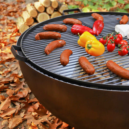 Grille de barbecue, Grille de cuisson en acier, Grille de cuisson en acier avec 4 poignées à poser sur brasero, Cook King, 2