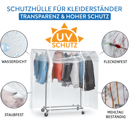 Housse Portant Vetement, Housse pour Portant Vetement, Plastique Waterproof Transparent, L130 cm, Tatkraft Anwalt, 2