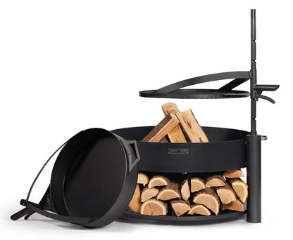Cook King – Pack Brasero de jardin multifonction « MONTANA X » 80 cm avec grille de cuisson 60 cm, mât supplémentaire et poêle en acier brut 50 cm — vue du produit