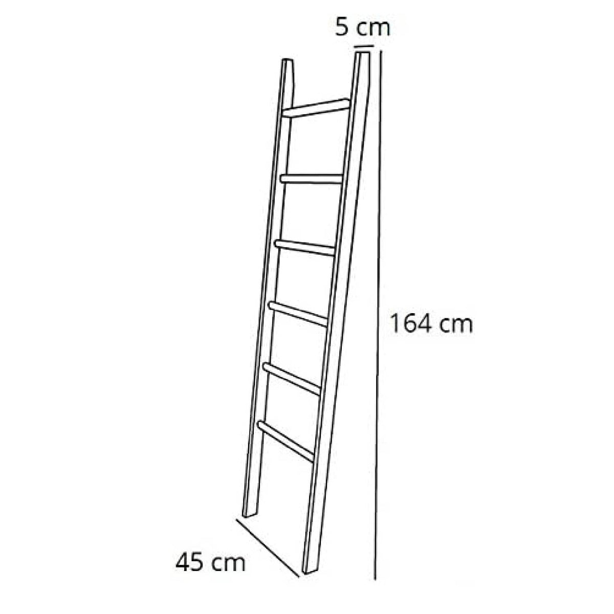 Porte serviette bois AXEL Porte serviettes sur pied, Porte serviette salle de bain, avec 5 niveaux, Couleur blanche , ARIT, 4