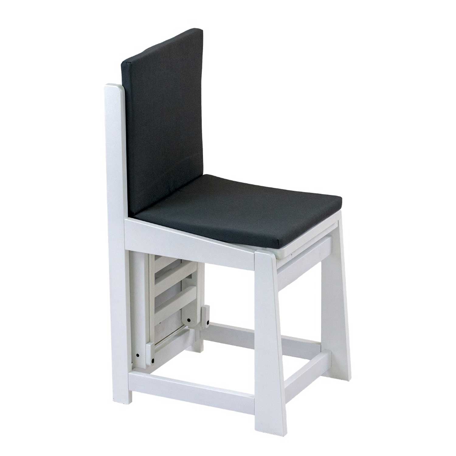 Table à Repasser Chaise, 2-en-1, Planche à repasser, 81x35cm, Support pour fer à repasser, Coussin, Bois, ARIT SINFONIA - Blanc, 4