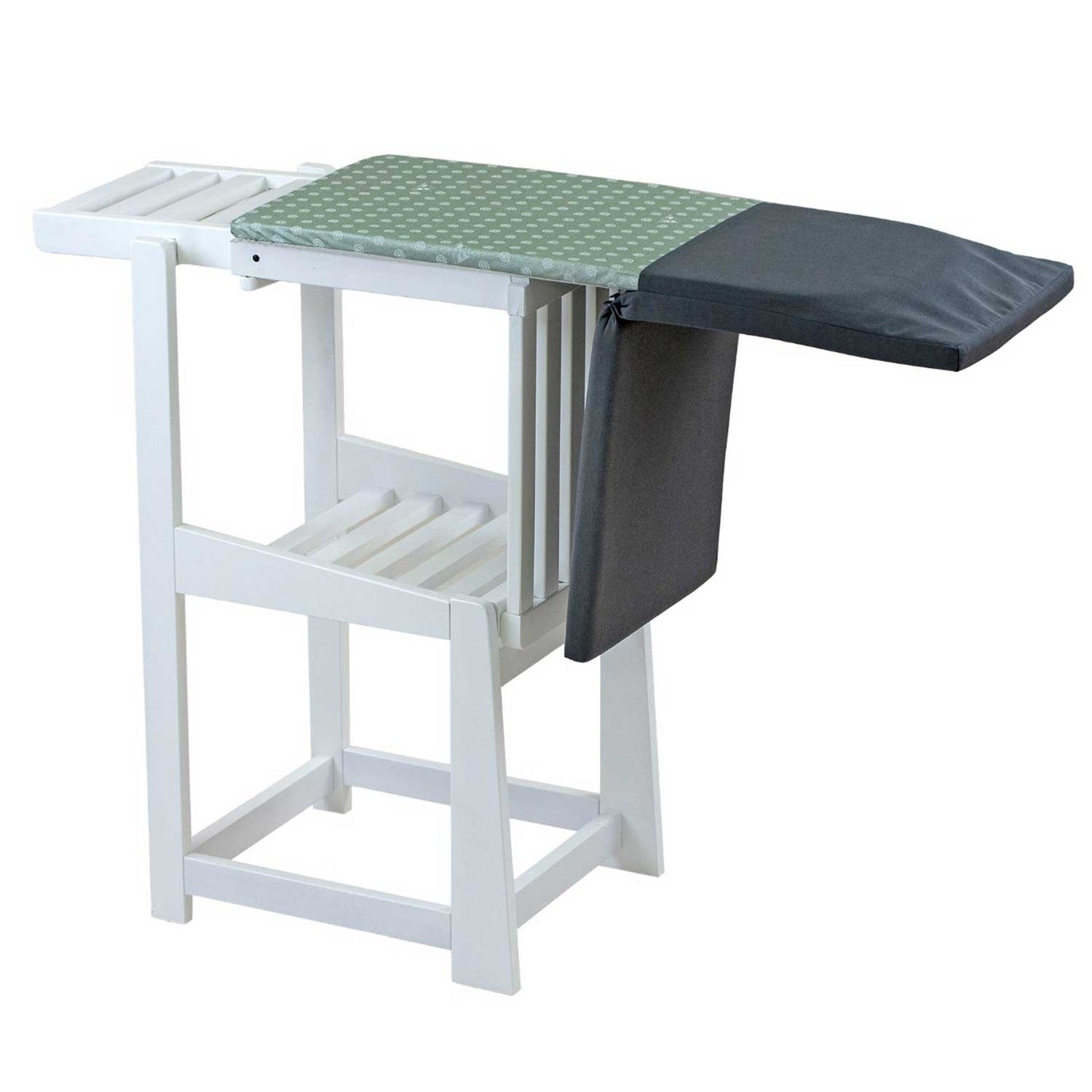 Table à Repasser Chaise, 2-en-1, Planche à repasser, 81x35cm, Support pour fer à repasser, Coussin, Bois, ARIT SINFONIA - Blanc, 6