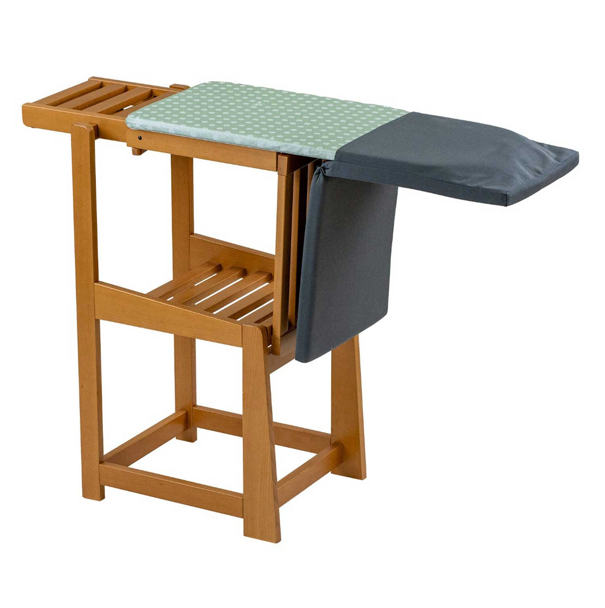 Table à Repasser Chaise, 2-en-1, Planche à repasser, 81x35cm, Support pour fer à repasser, Coussin, Bois, ARIT SINFONIA - Cerisier, 5