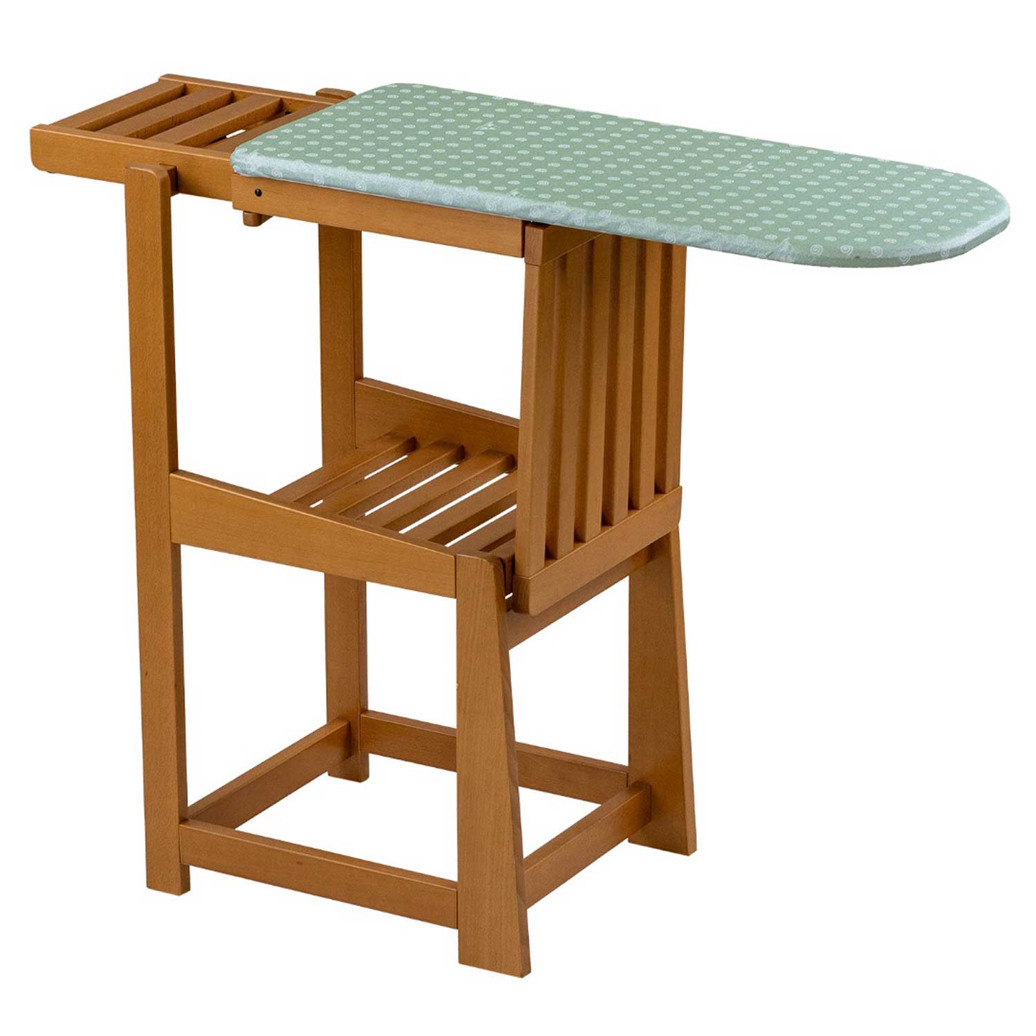 Table à Repasser Chaise, 2-en-1, Planche à repasser, 81x35cm, Support pour fer à repasser, Coussin, Bois, ARIT SINFONIA - Cerisier, 6