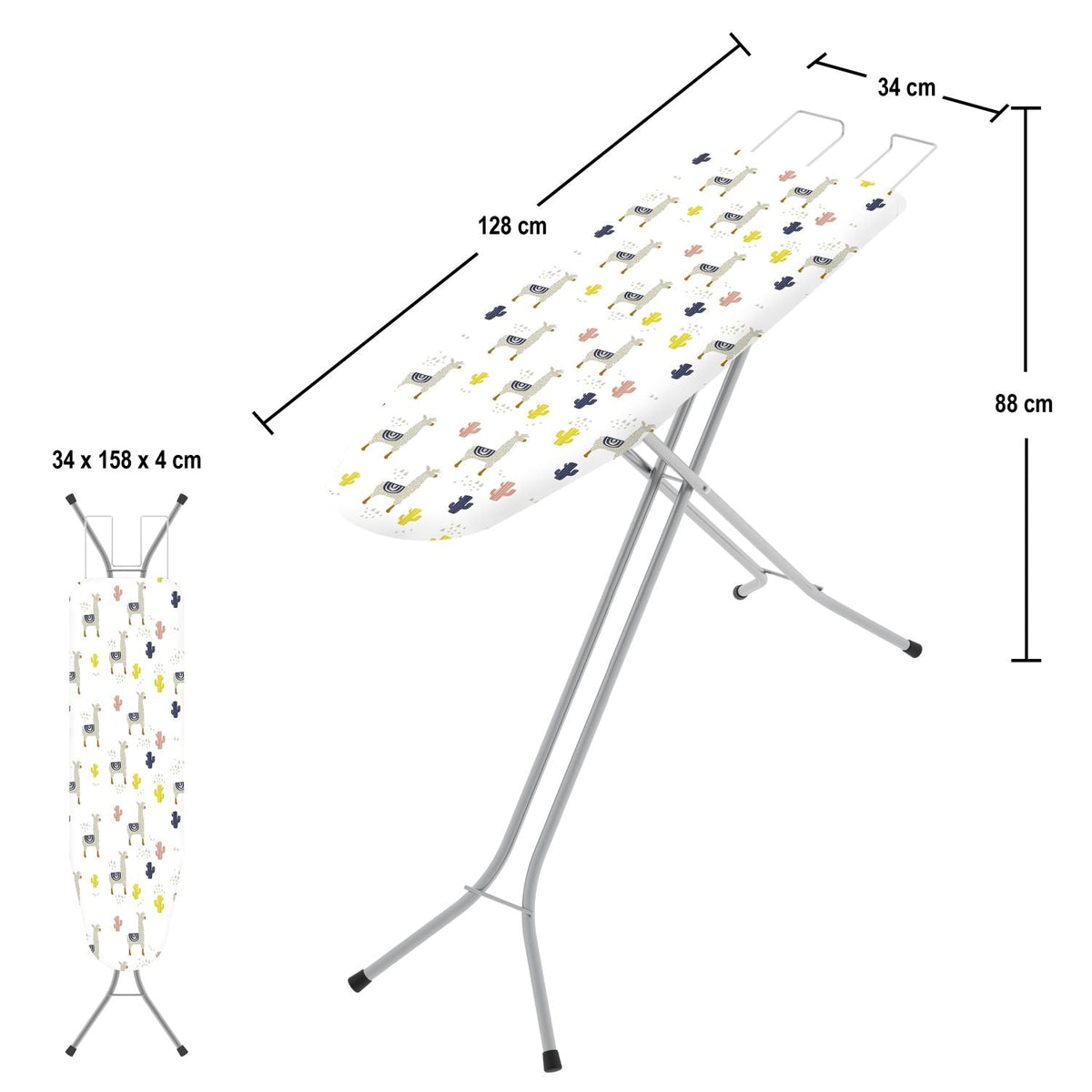  Planche à Repasser, Table a Repasser Pliable, 110x32 cm, hauteur réglable en 4 positions jusqu'à 88 cm, Colombo EASY , 3