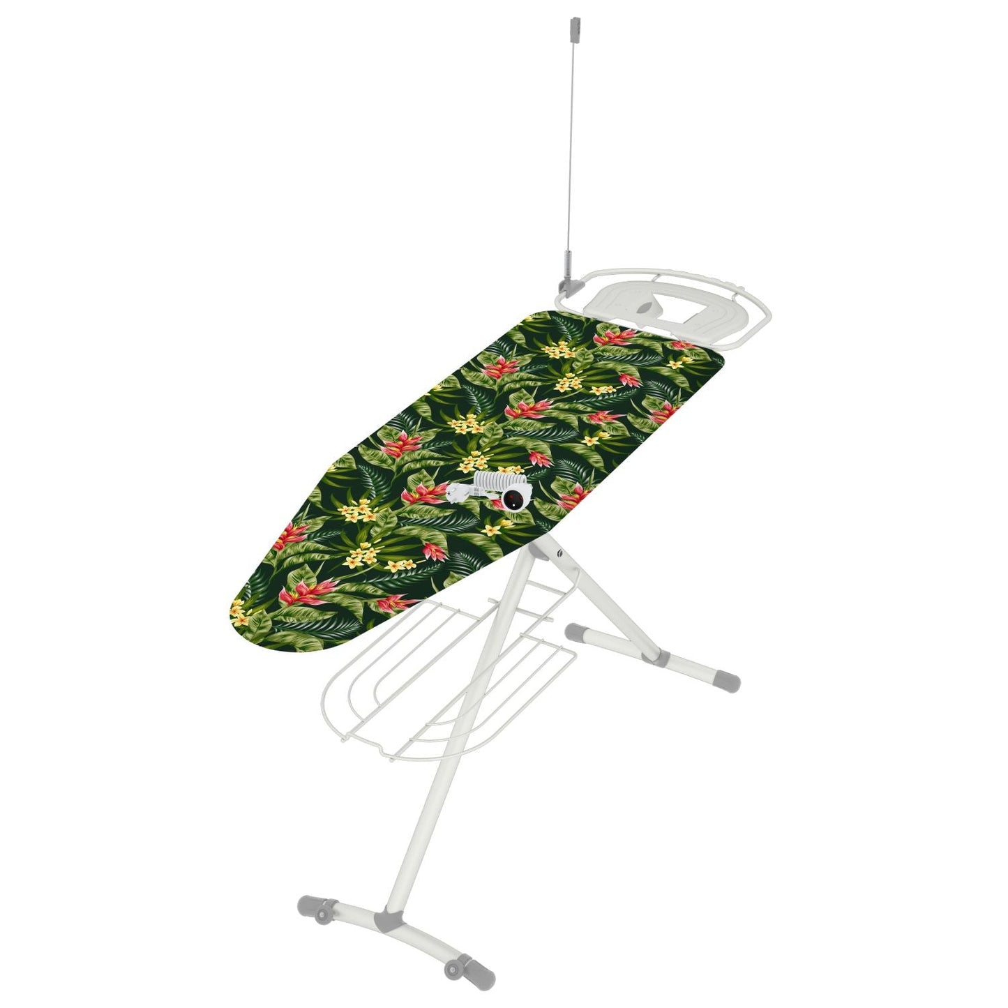 Table à repasser pour centrale vapeur, Planche à repasser, 130x44cm avec roulettes, prise, Housse 100% coton, Colombo GIOVE , 1