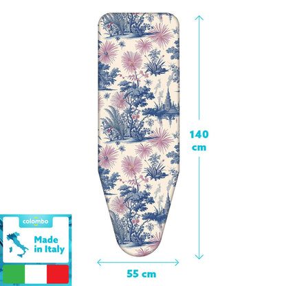 Housse table à repasser, format XL 140 × 55 cm, 100 % Сoton, avec clip, Fabriquée en Italie, Colombo Spring Blossom, 3
