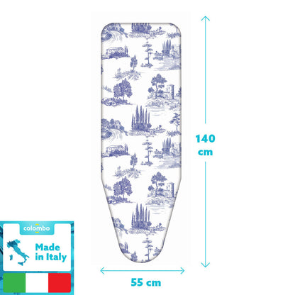 Housse table à repasser, format XL 140 × 55 cm, 100 % Сoton, avec clip, Fabriquée en Italie, Colombo Tuscan Summer, 3