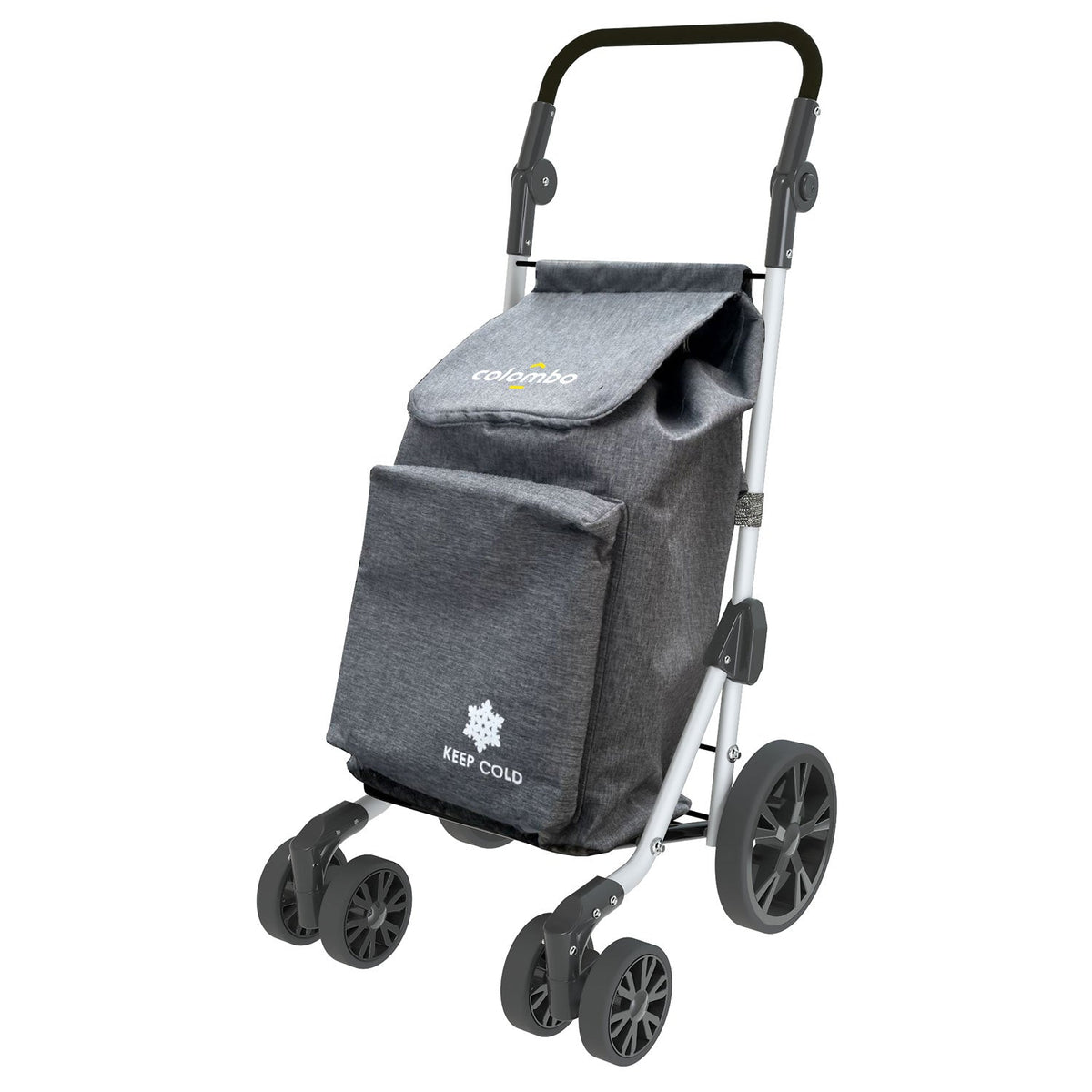 Colombo TROLL, Chariot de Course, Chariot de Course Solide, Capacité 50 L, Gris
