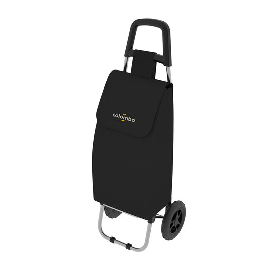 Colombo ROLLY, Chariot de Course, Chariot de Course Pliable, 25 kg, Poussette de marché, Noir