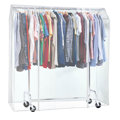 Portant Vêtement Solide, avec Housse Imperméable, sur Roulettes, Charge 130 kg, Réglable, Acier Chromé, Tatkraft Didrik & Schild