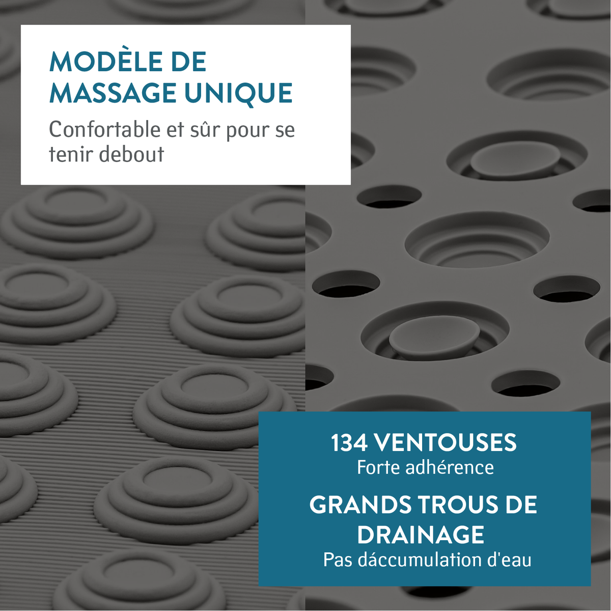 Tapis de Douche Antidérapant Senior, Tapis Douche Italienne, Tapis de Douche, Tapis Baignoire Antidérapant, Tatkraft Detail Noir 5