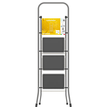  Escabeau 4 marches, Escabeau Pliable, Escabeau Sécurisé, marches 30x21 cm, charge max.150 kg , Colombo FACTOTUM ALUMINIUM , 3