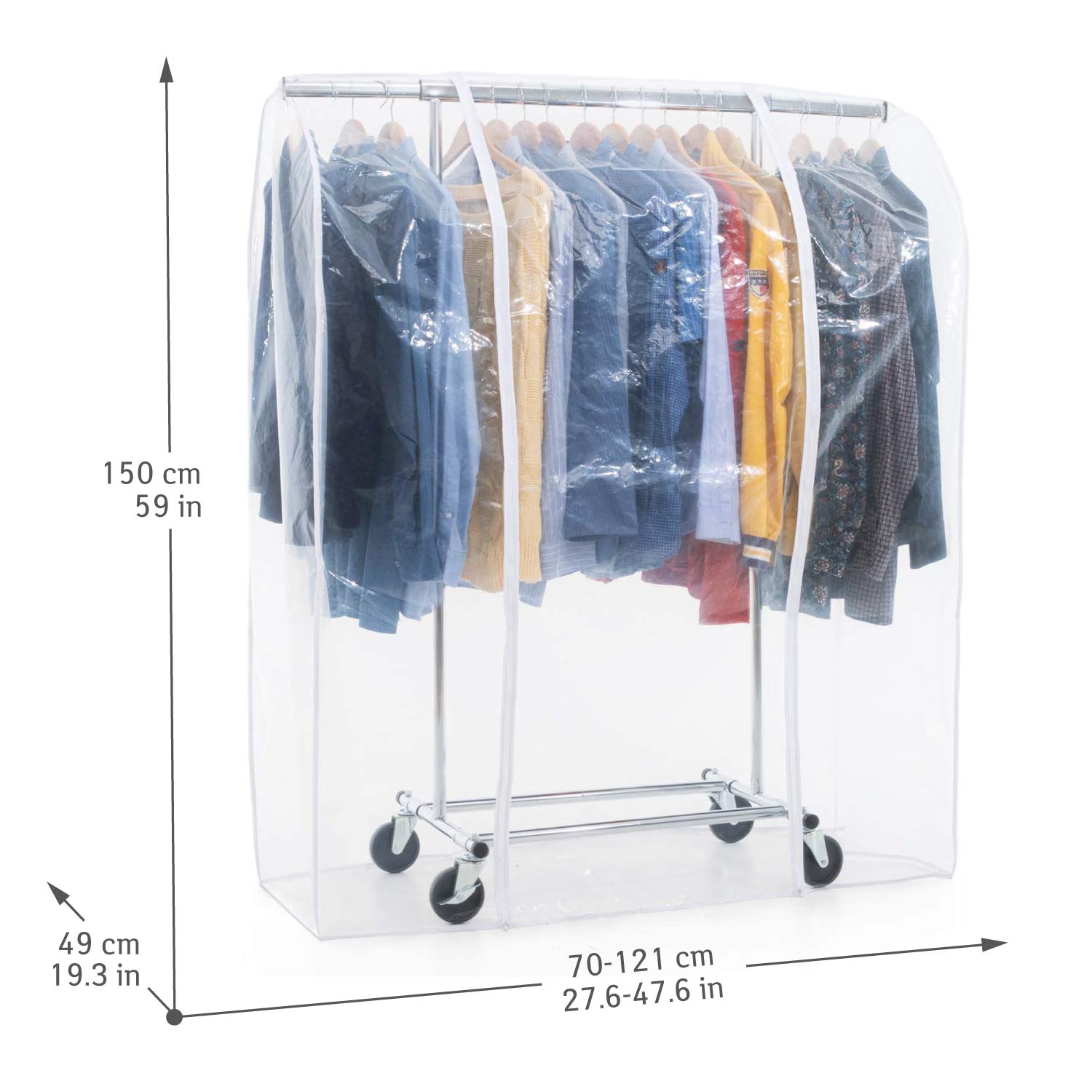Penderie Tissu, avec Roulettes, Armoire Tissu, Portant Vêtement Solide, 100 kg Capacité, avec Housse, Tatkraft Darren & Anwalt, 2