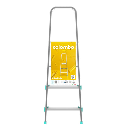 Escabeau 3 marches, Escabeau Pliable, Escabeau Sécurisé, Hauteur 61cm, Charge max. 150kg, Aluminium, Colombo LIBELLULA , 5