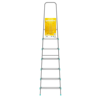  Escabeau Professionnel, 7 marches, Escabeau Pliable, Hauteur 152 cm, Charge max. 150 kg, Aluminium, Colombo LIBELLULA , 5