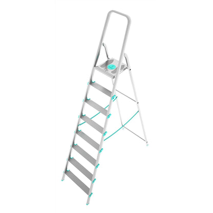  Escabeau Professionnel, 8 marches, Escabeau Pliable, Hauteur 174 cm, Charge max. 150 kg, Aluminium, Colombo LIBELLULA , 1