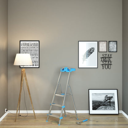  Escabeau 3 marches, Escabeau Pliable, marche extra large 12cm, avec bac de rangement, charge max.150kg, Colombo ATLANTICA , 5