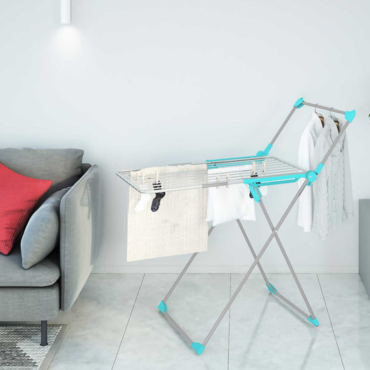 Étendoir a linge intérieur pliable et robuste sur roues, Fabriqué en Italie, 3