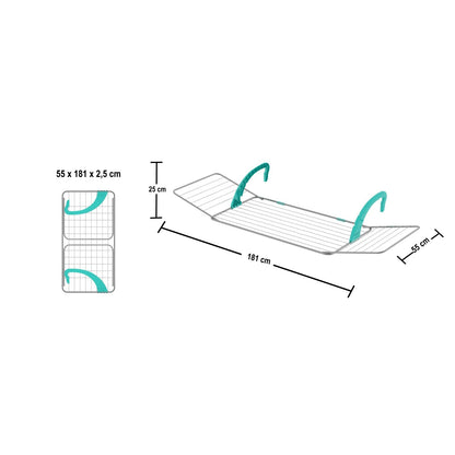 Séchoir à linge, Etendoir a linge pliable, Longueur de séchage 18m, Capacité de linge 8 kg, Colombo BALCONY 18 , 2