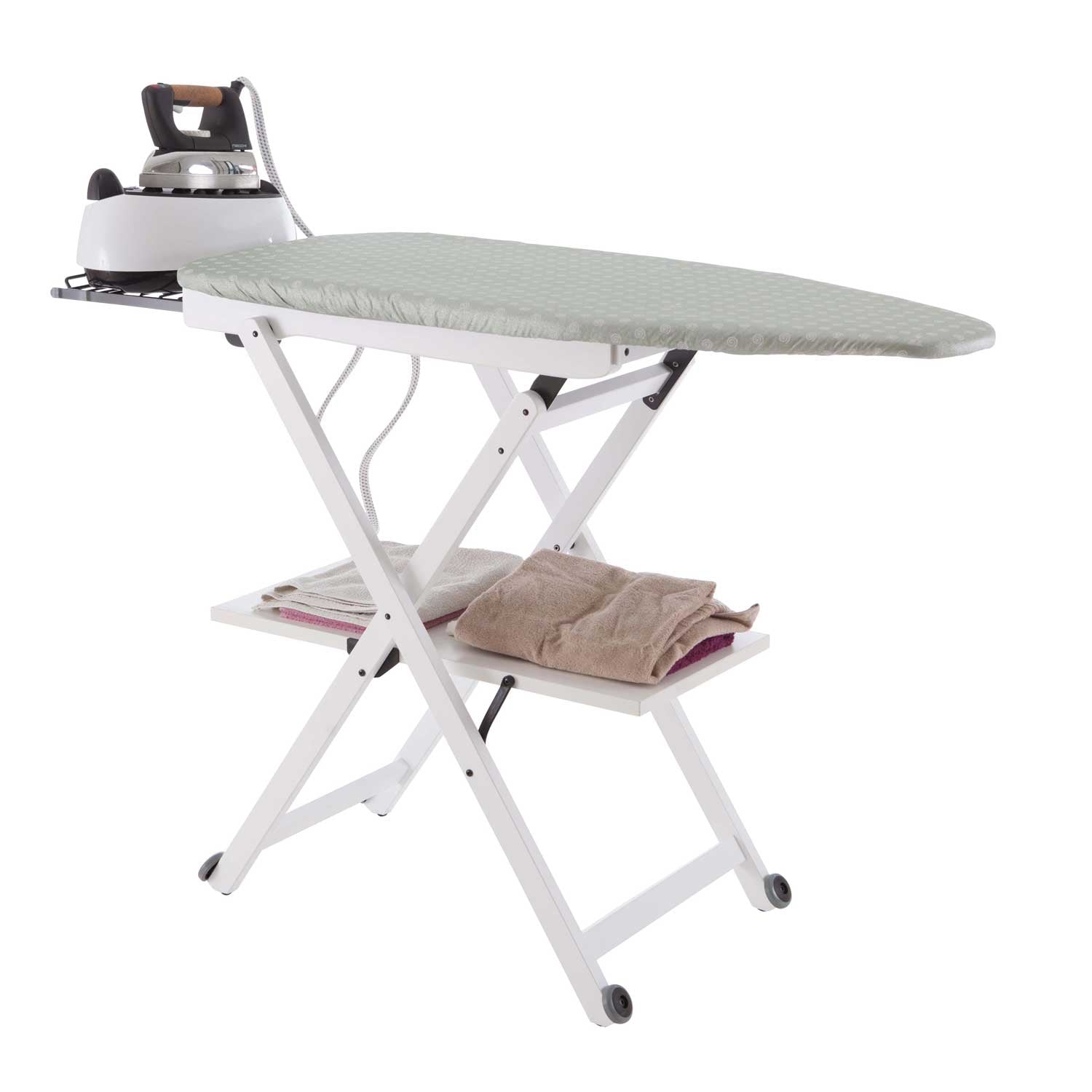 Table à Repasser, Planche à repasser, Réglable, avec Roulettes, ARIT STIROCOMODO, Couleur Blanc, 3