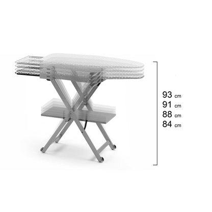 Table à Repasser, Planche à repasser, Réglable, avec Roulettes, ARIT STIROCOMODO, Couleur Blanc, 6