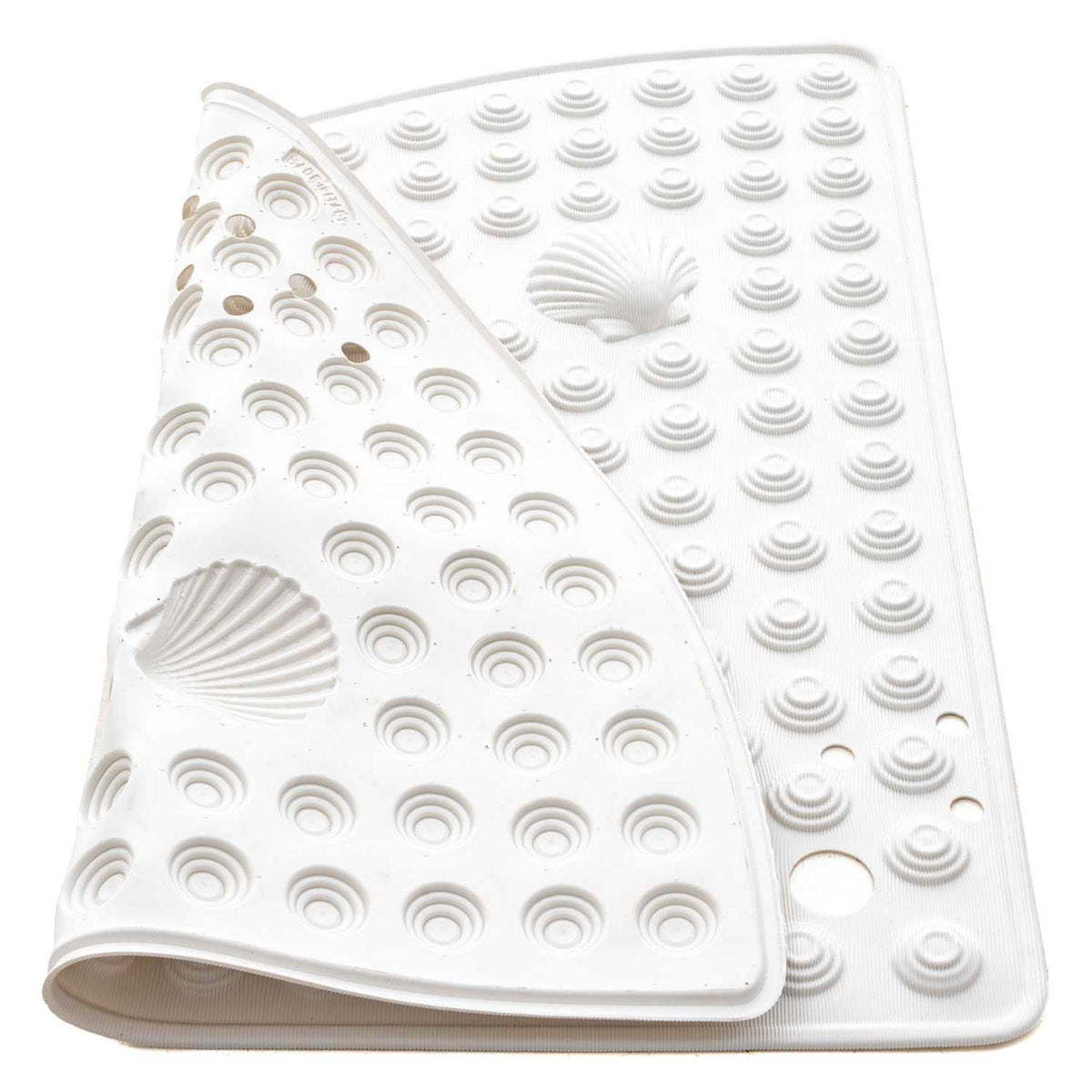Tapis de Douche d'angle 58 x 58 cm, Anti-moisissure, Tapis de Douche antidérapant en PVC, Blanc, Tatkraft Shell, 1
