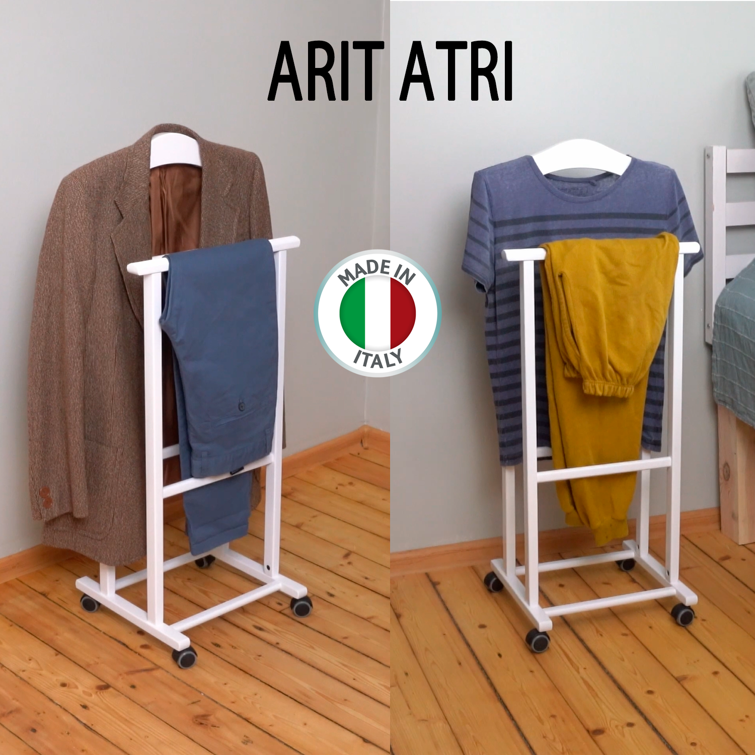 Valet de Chambre, sur Roulettes, Valet de Nuit, Porte-Vêtements, Valet Vetement, ARIT ATRI, 3