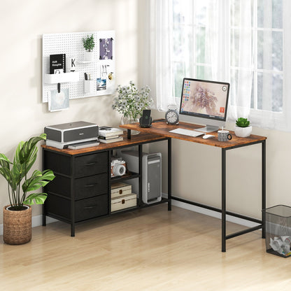 Bureau d'Angle, Bureau en L, Bureau Ordinateur, Bureau Informatique, Bureau Moderne, Table de Bureau, Costway, 2
