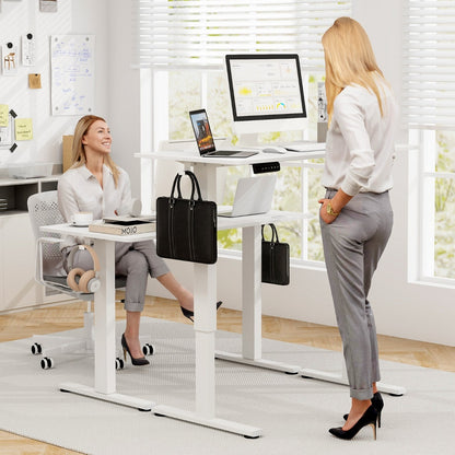Bureau Electrique, Bureau Assis Debout Electrique, Bureau Assis Debout, 3 Hauteurs de Mémoire, Bureau Ordinateur, Costway, 4