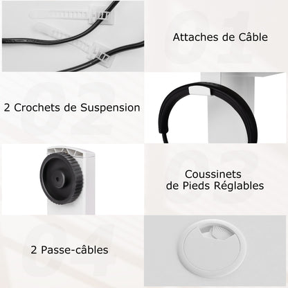 Bureau Electrique, Bureau Assis Debout Electrique, Bureau Assis Debout, 3 Hauteurs de Mémoire, Bureau Ordinateur, Costway, 5