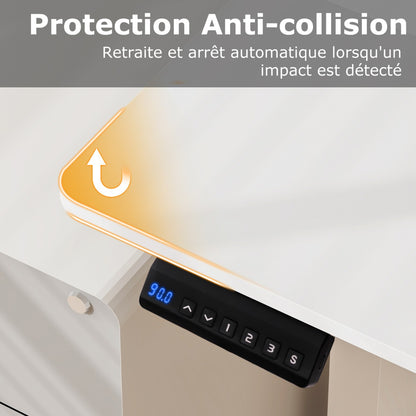 Bureau Electrique, Bureau Assis Debout Electrique, Bureau Assis Debout, 3 Hauteurs de Mémoire, Bureau Ordinateur, Costway, 7